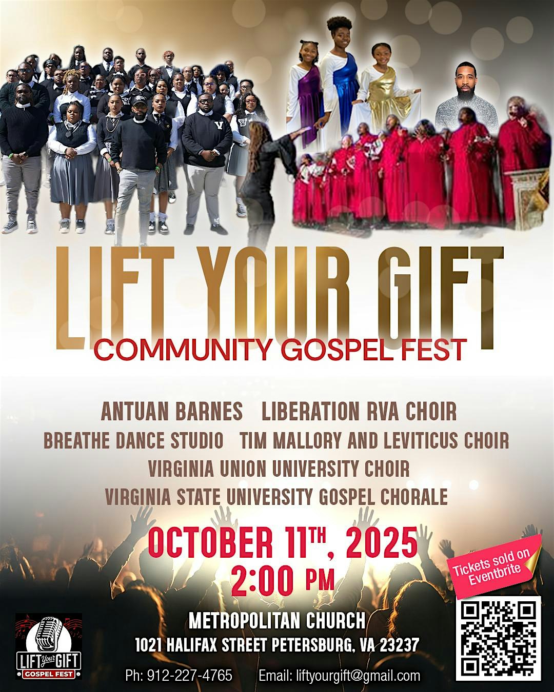 “Lift Your Gift-Community Gospel Fest” at 1021 Halifax St – Petersburg, VA