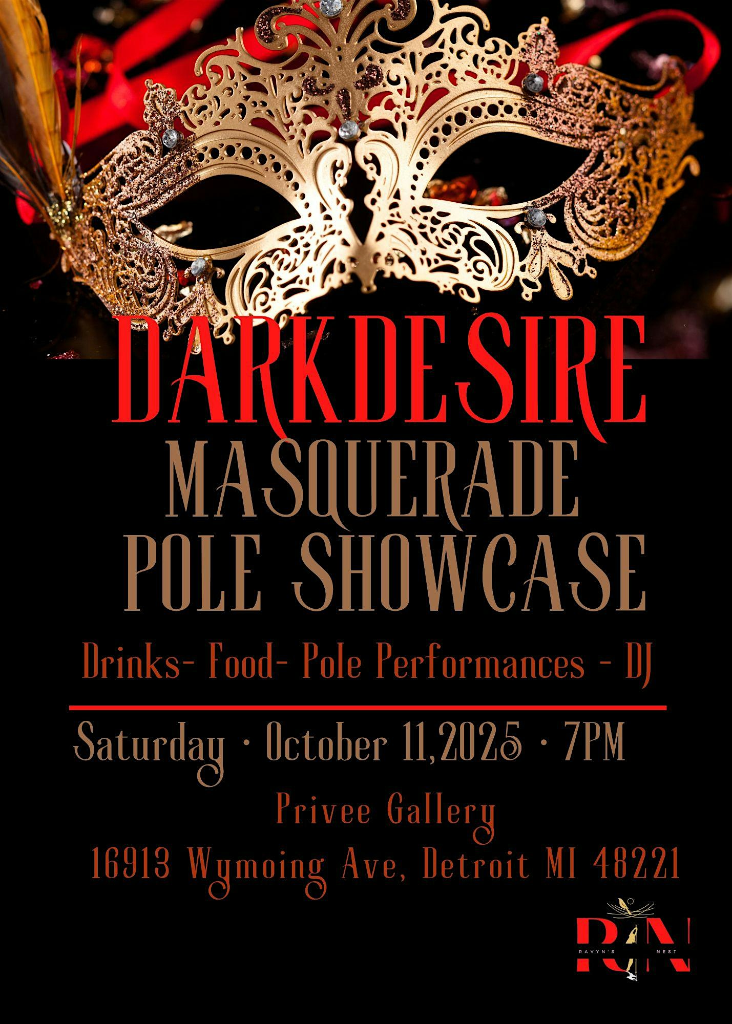 Dark Desire: A Masquerade Halloween Pole Showcase at 16913 Wyoming Ave – Detroit, MI