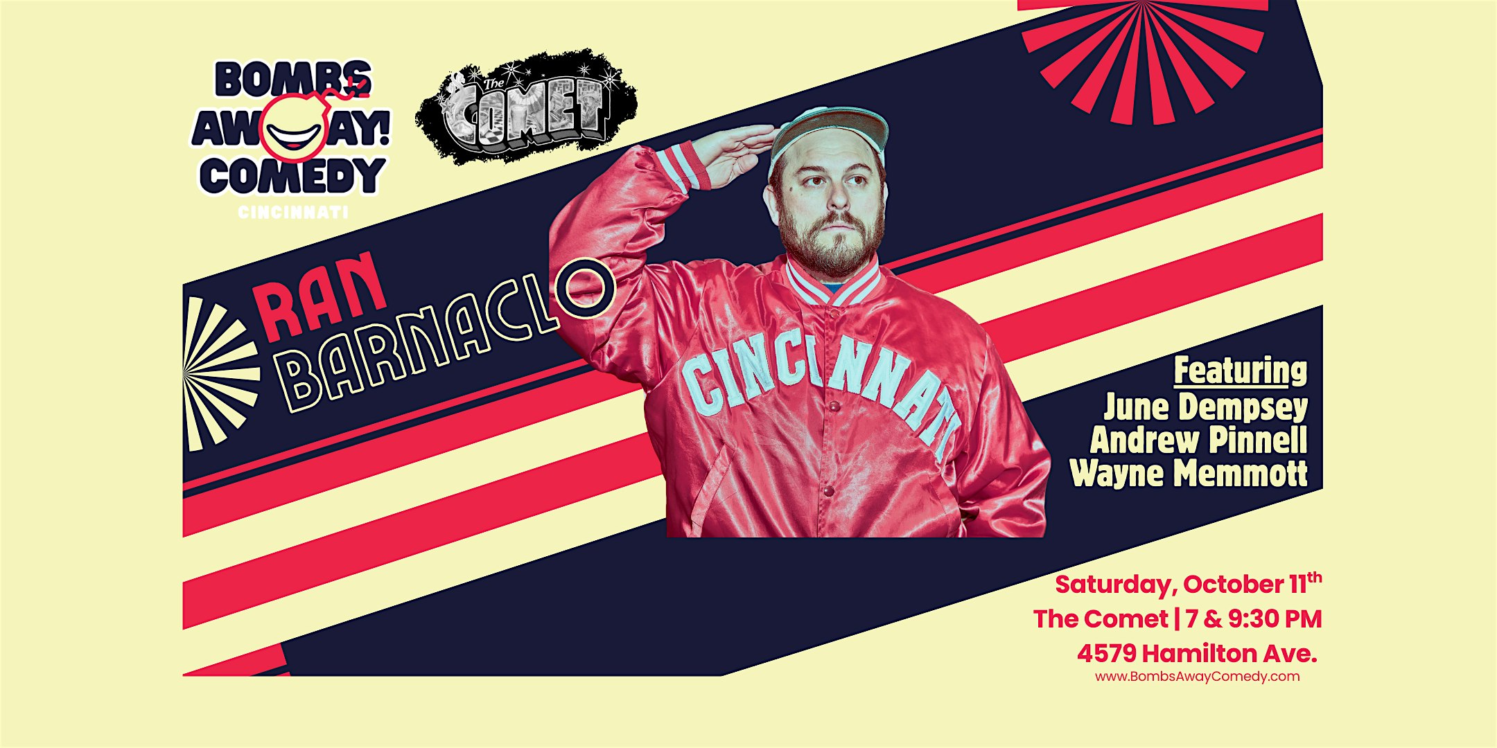 Comedy At The Comet | RAN BARNACLO at Bombs Away! Comedy at the Comet – Cincinnati, OH