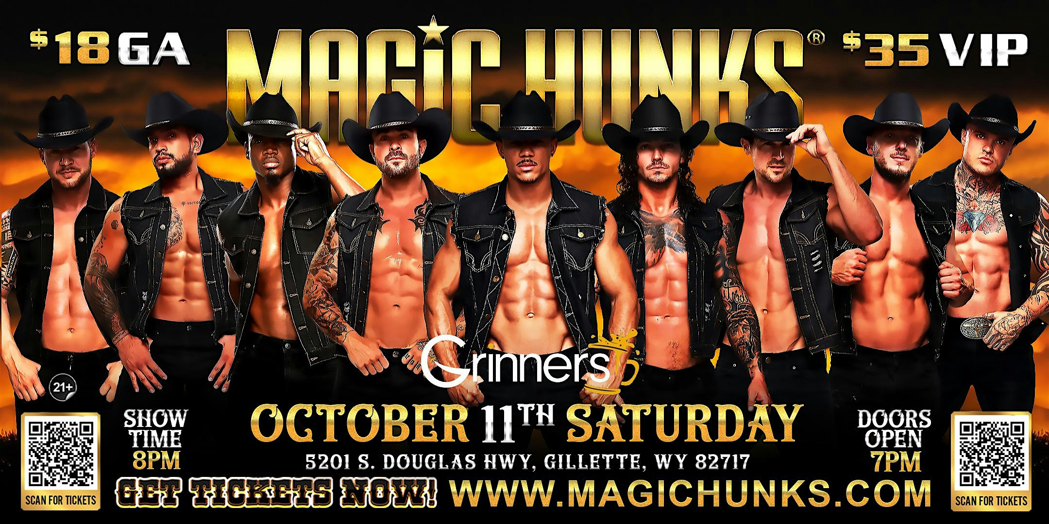 MAGIC HUNKS® at Grinners (Gillette, WY) at Grinners – Gillette, WY