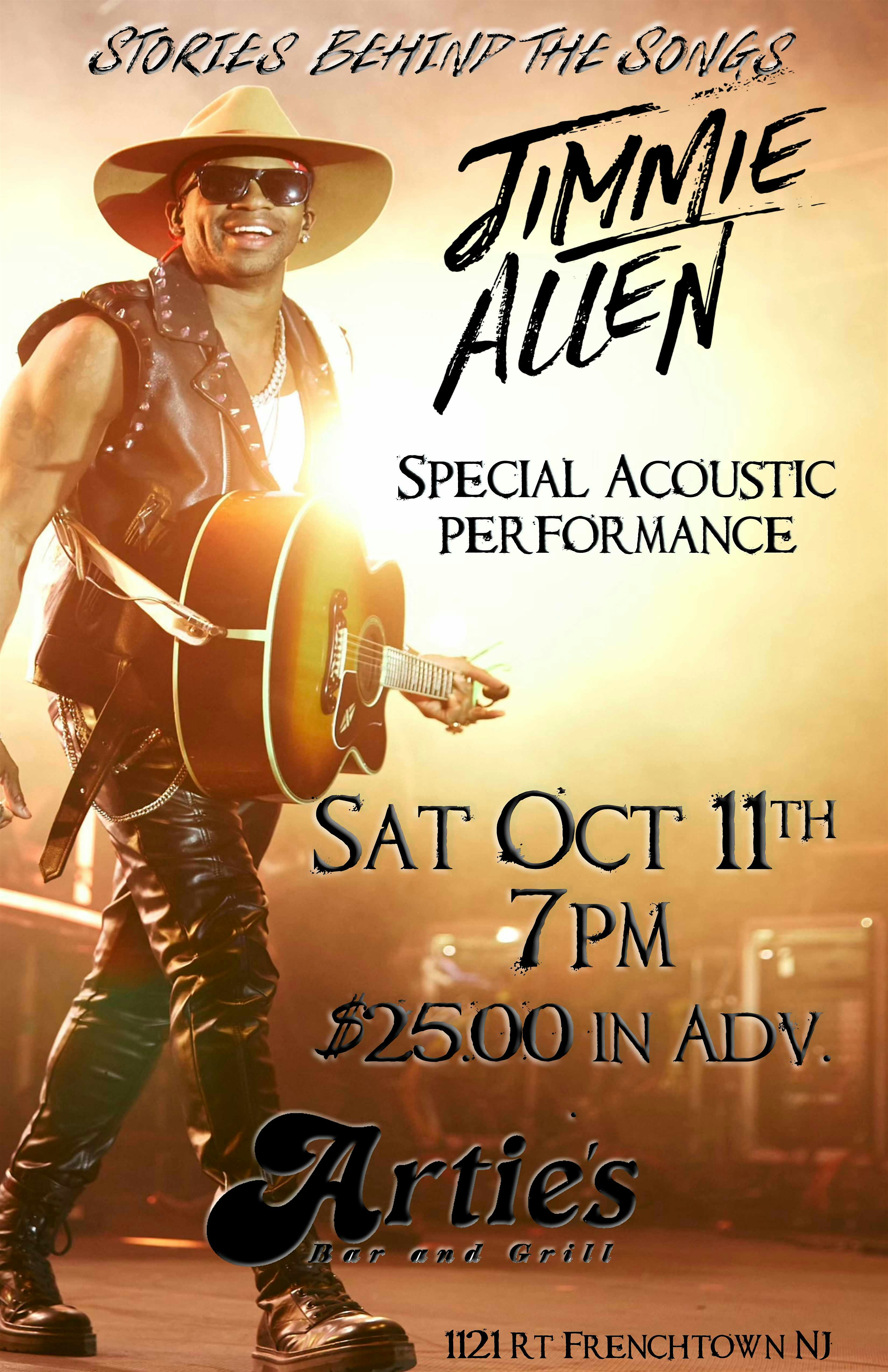 JIMMY ALLAN – The Stories Behind the Songs – at Arties Bar and Grill – Frenchtown, NJ