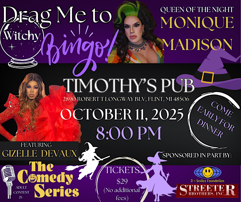 Drag Me to Witchy BINGO – Flint – Timothy’s Pub at Timothy’s Pub – Flint, MI