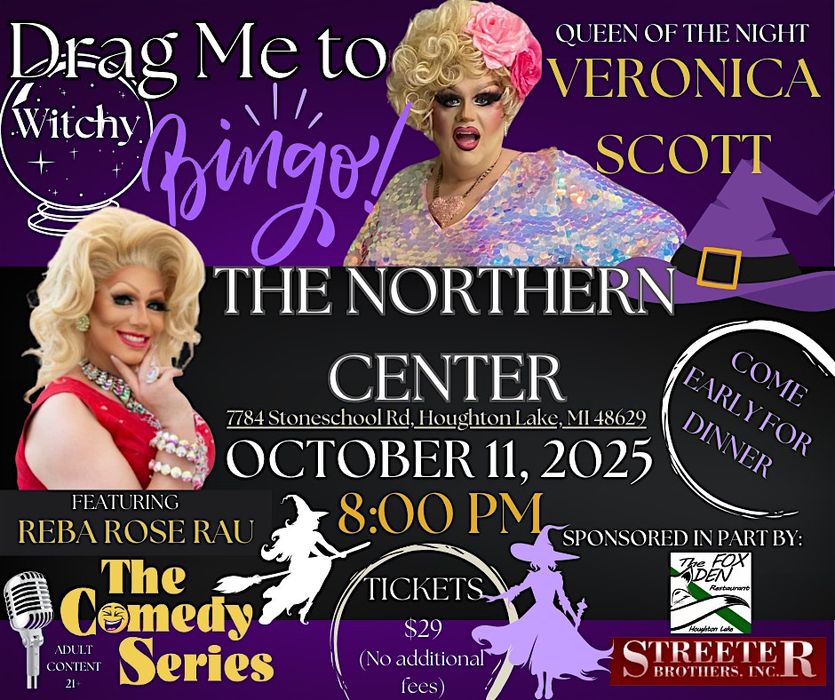 Drag Me to Witchy BINGO – Houghton Lake- The Northern Center at The Northern Center – Houghton Lake, MI