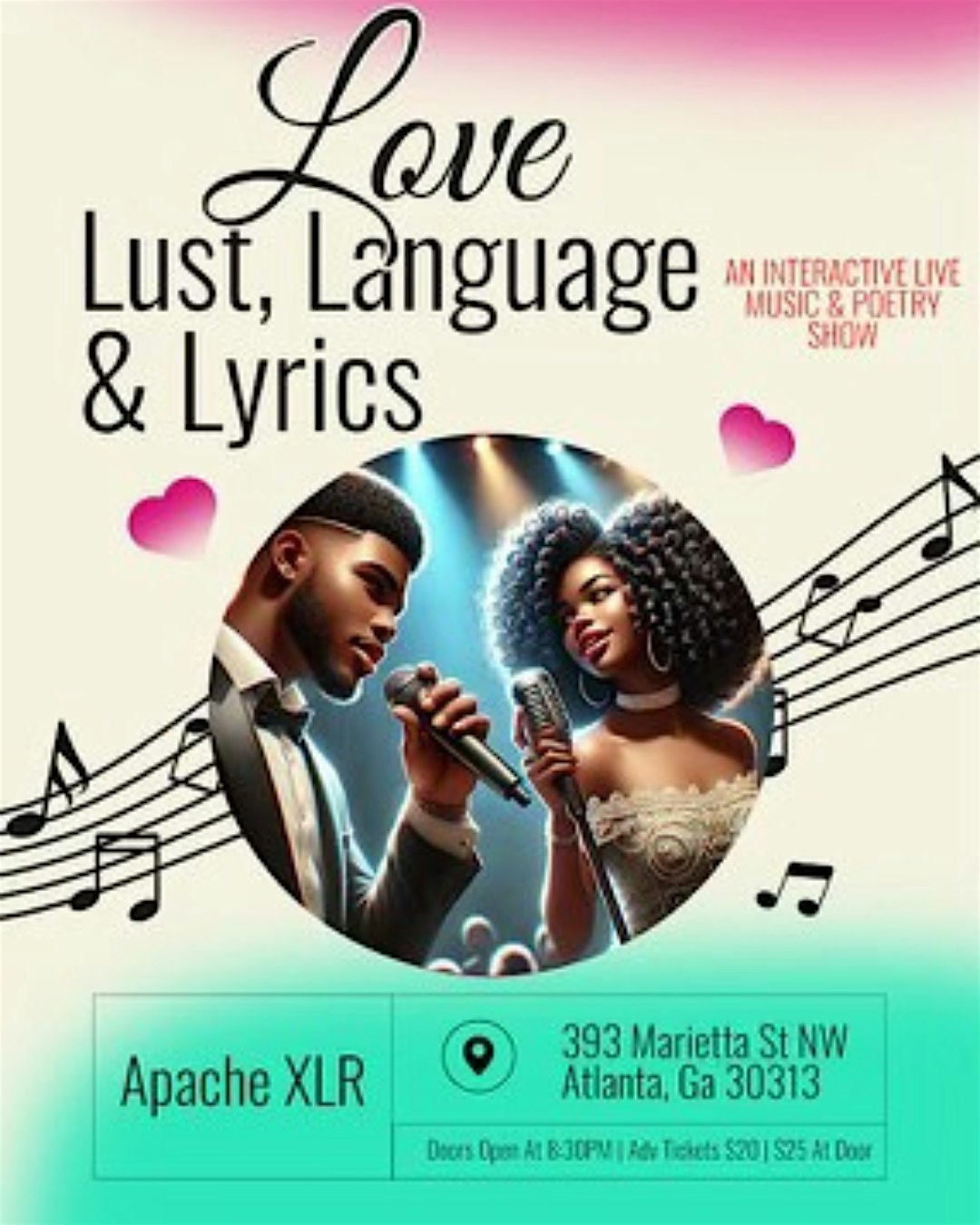 Love, Lust, Language, & Lyrics: An Interactive Live Music & Poetry Show at 393 Marietta St NW – Atlanta, GA