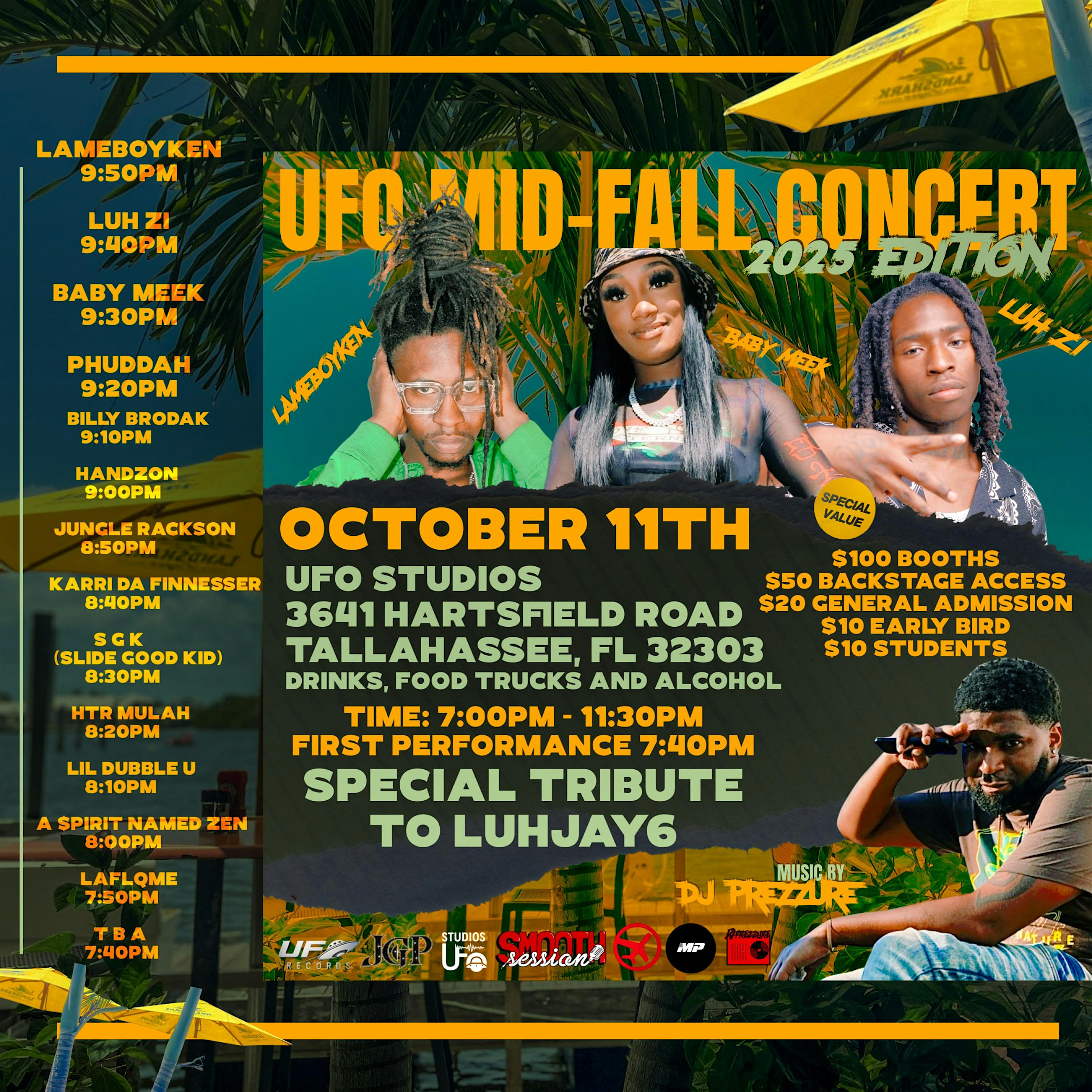 UFO Mid-Fall Concert at UFO Studios Tally – Tallahassee, FL