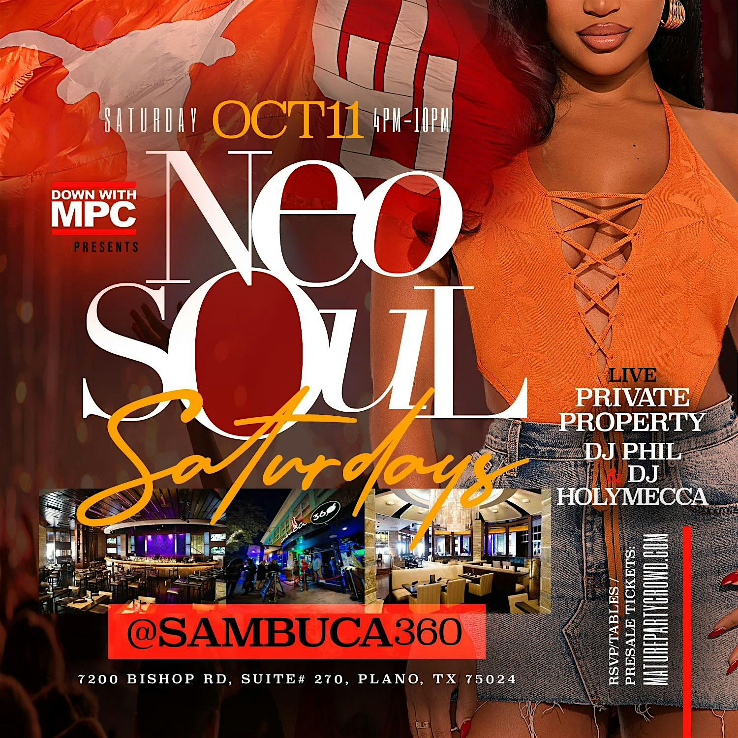 NEO SOUL “SATURDAYS” [TX/OU WEEKEND] @ SAMBUCA 360 at Sambuca 360 – Plano, TX