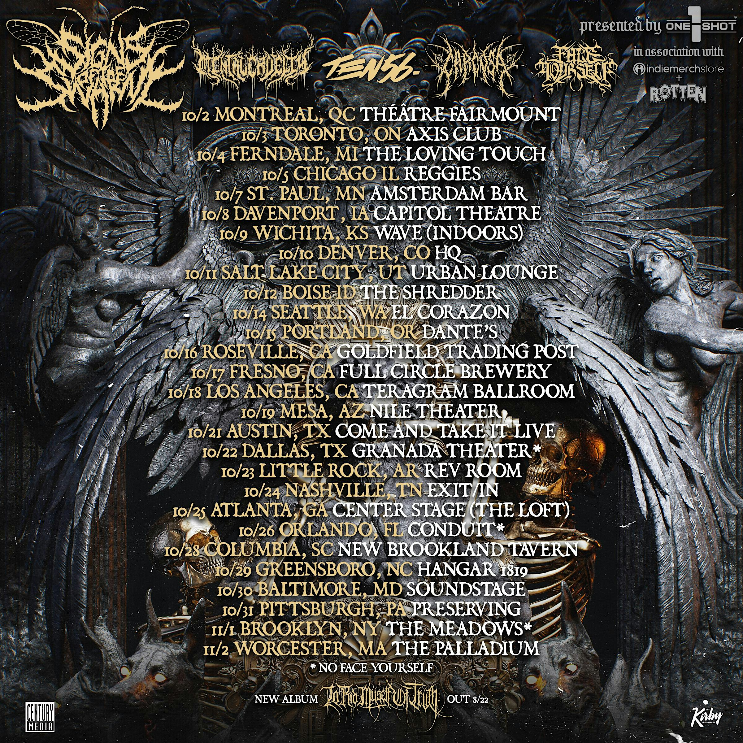SIGNS OF THE SWARM, MENTAL CRUELTY, TEN56, CARCOSA, FACE YOURSELF at The Shredder – Boise, ID