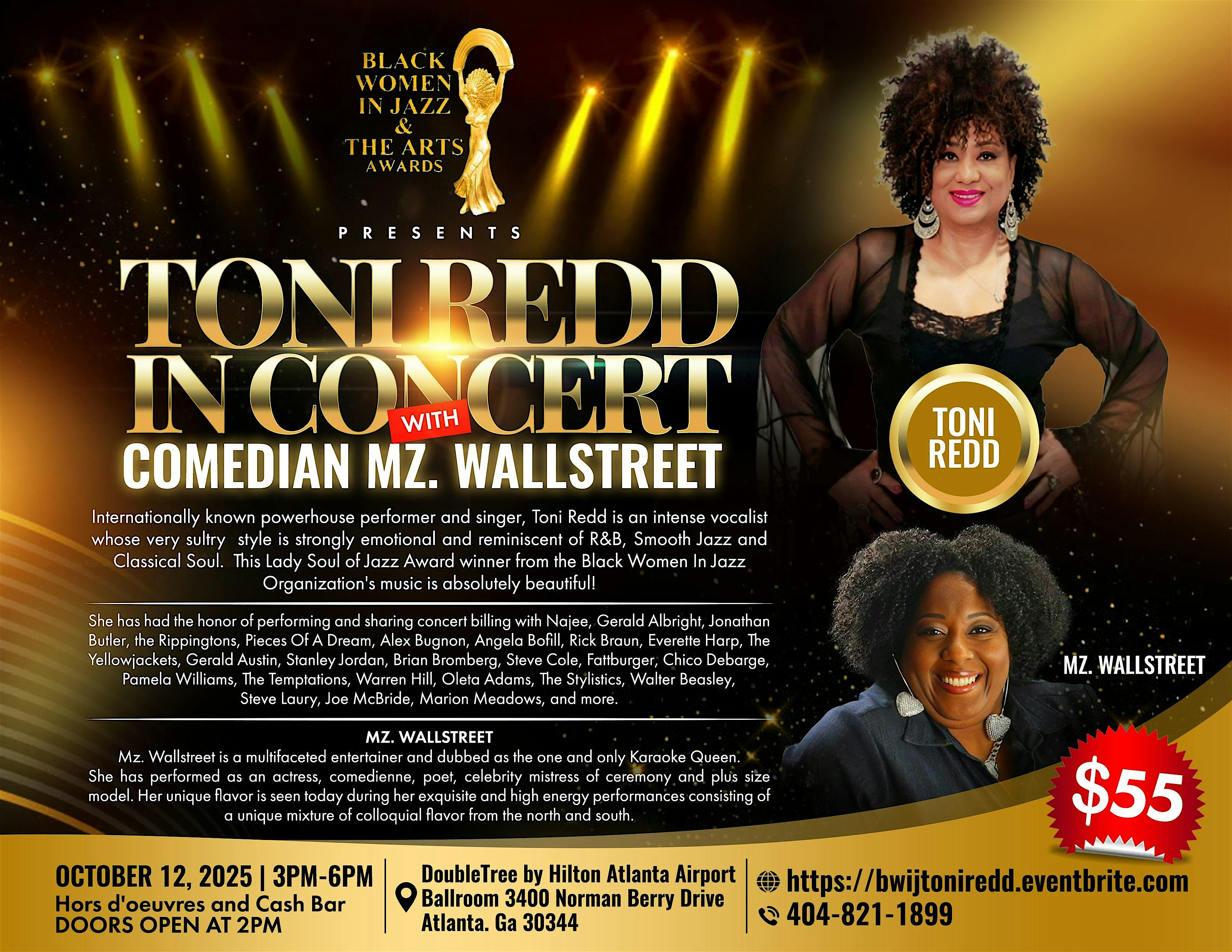 Black Women In Jazz & The Arts Presents Toni Redd in Concert at DoubleTree by Hilton Hotel Atlanta Airport – Atlanta, GA