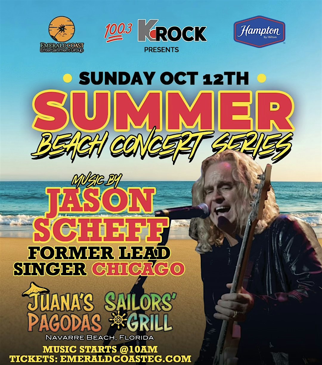 JASON SCHEFF Longtime Lead Vocalist of Chicago at Juana’s Pagodas – Navarre, FL