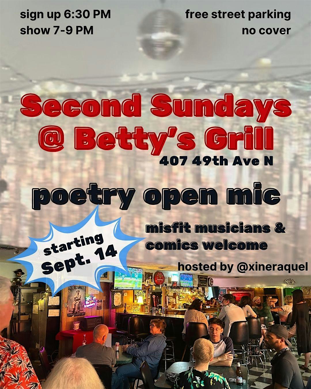 Second Sundays at Betty’s at Betty’s Grill – Nashville, TN