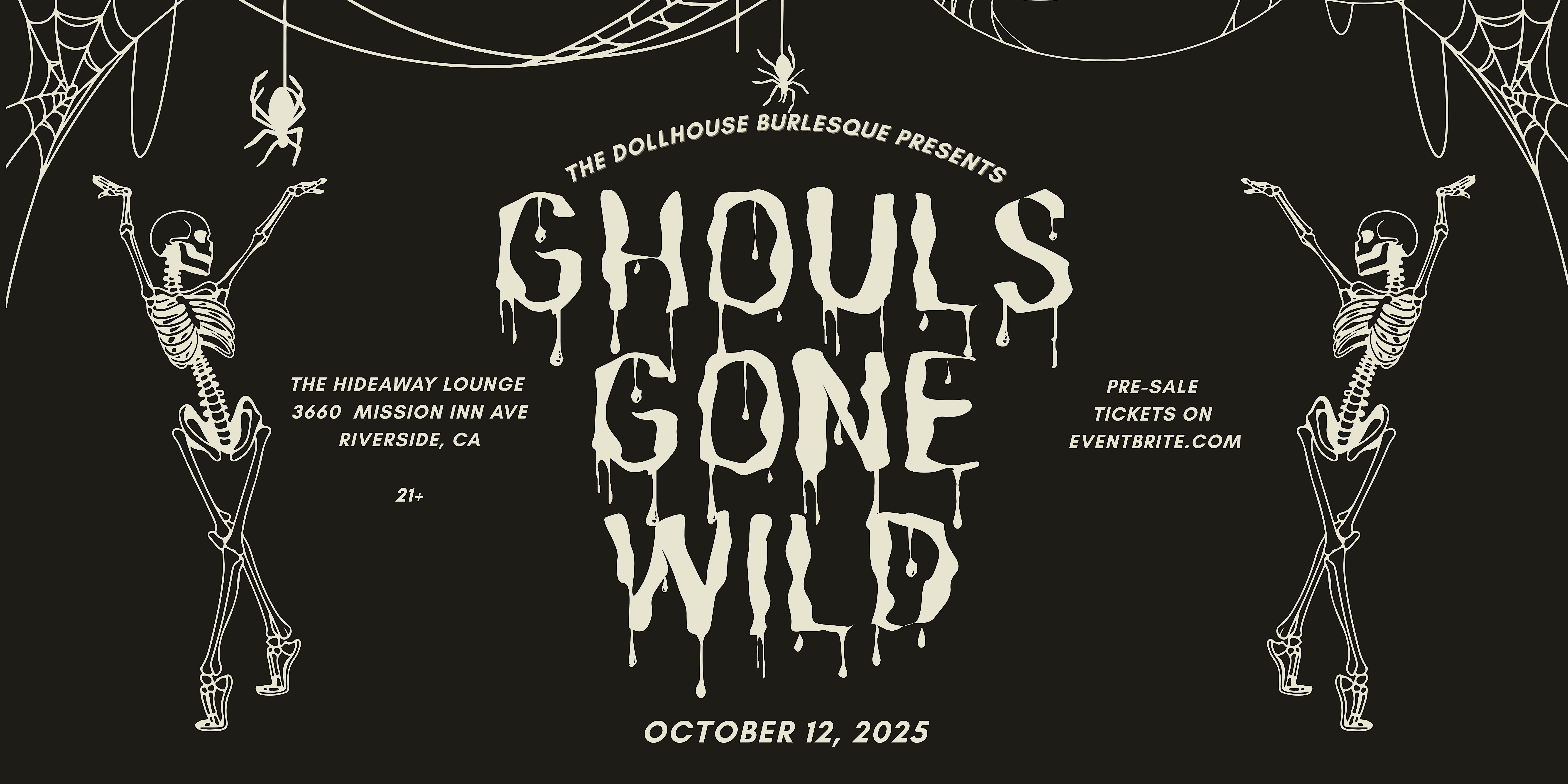 The Dollhouse Burlesque Presents: Ghouls Gone Wild! at The Hideaway Cafe & Lounge – Riverside, CA