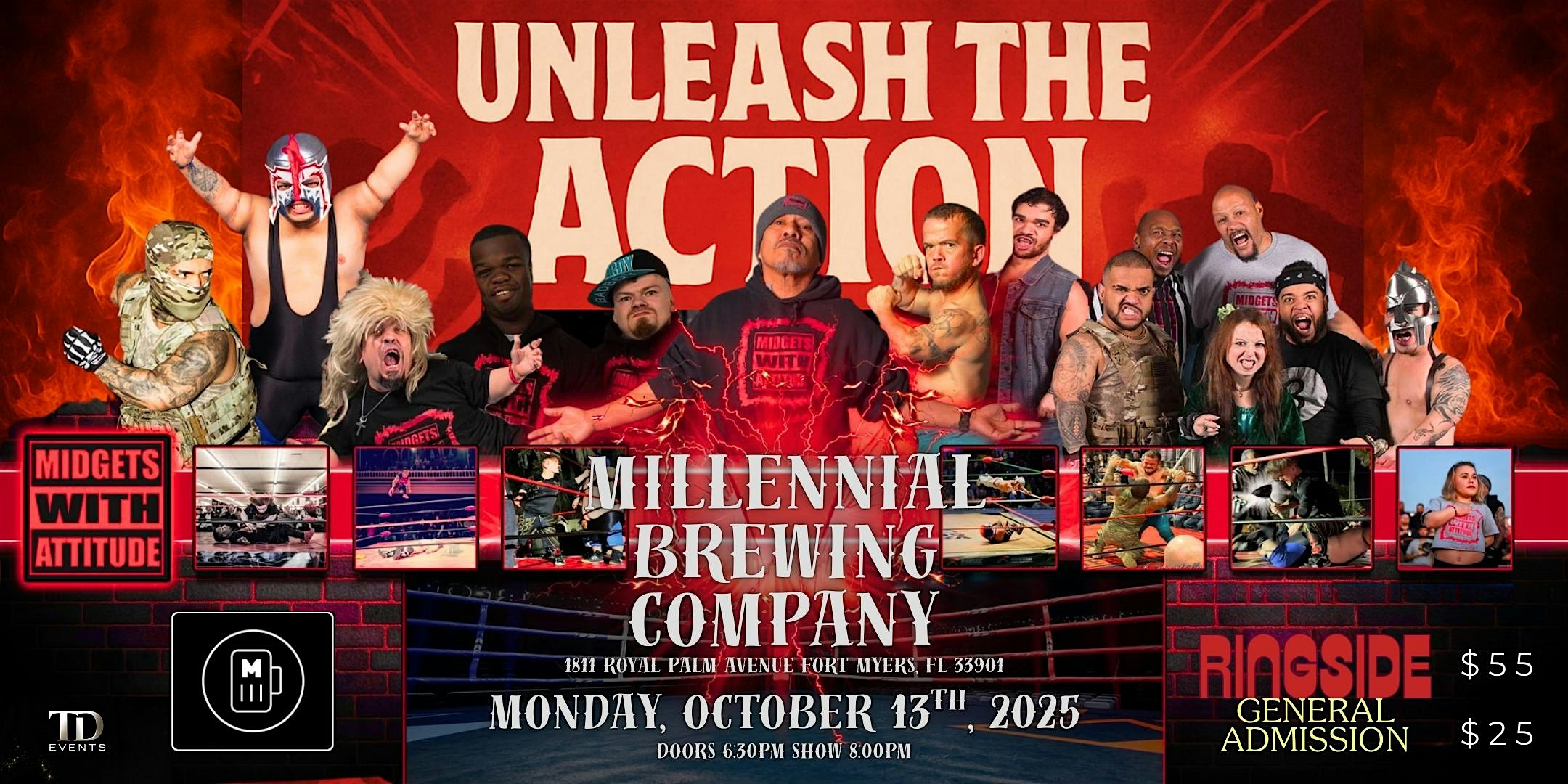 Midgets with Attitude Wrestling | Millennial Brewing Company Fort Myers, FL at Millennial Brewing Company – Fort Myers, FL
