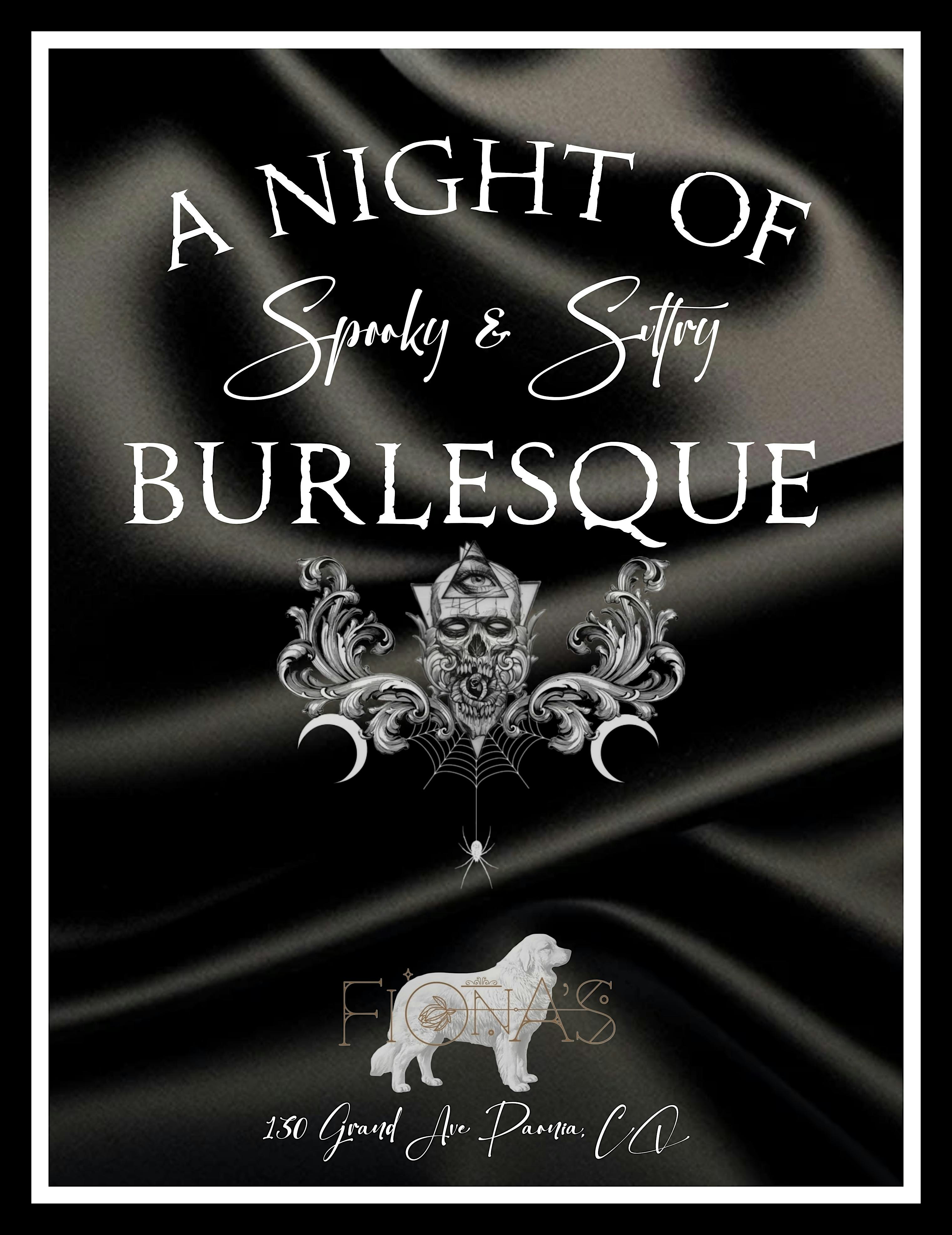 Spooky & Sultry Burlesque at Fiona’s at 130 Grand Ave – Paonia, CO