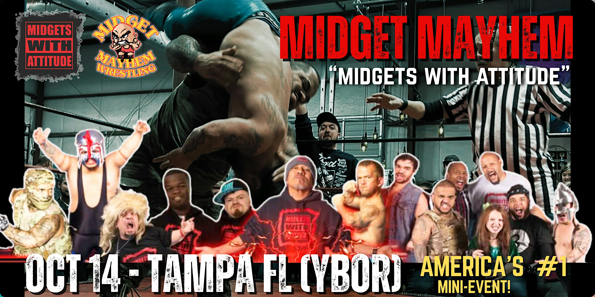 “Midgets With Attitude” with Midget Mayhem Wrestling! Tampa FL 18+ at Showbar Ybor – Tampa, FL