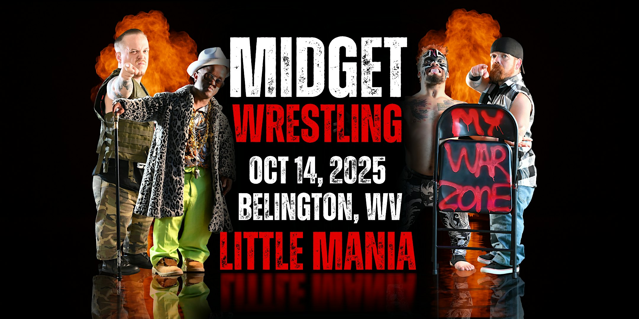 Little Mania Midget Wrestling – Belington, WV – Oct 14, 2025 – Buy Now at E3 Art and Music Venue – Belington, WV
