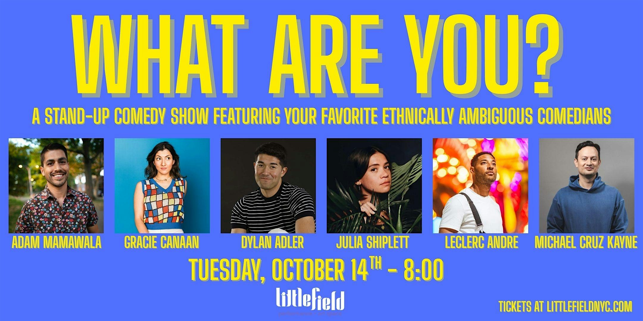What Are You? A Multiracial Comedy Show at littlefield – Brooklyn, NY