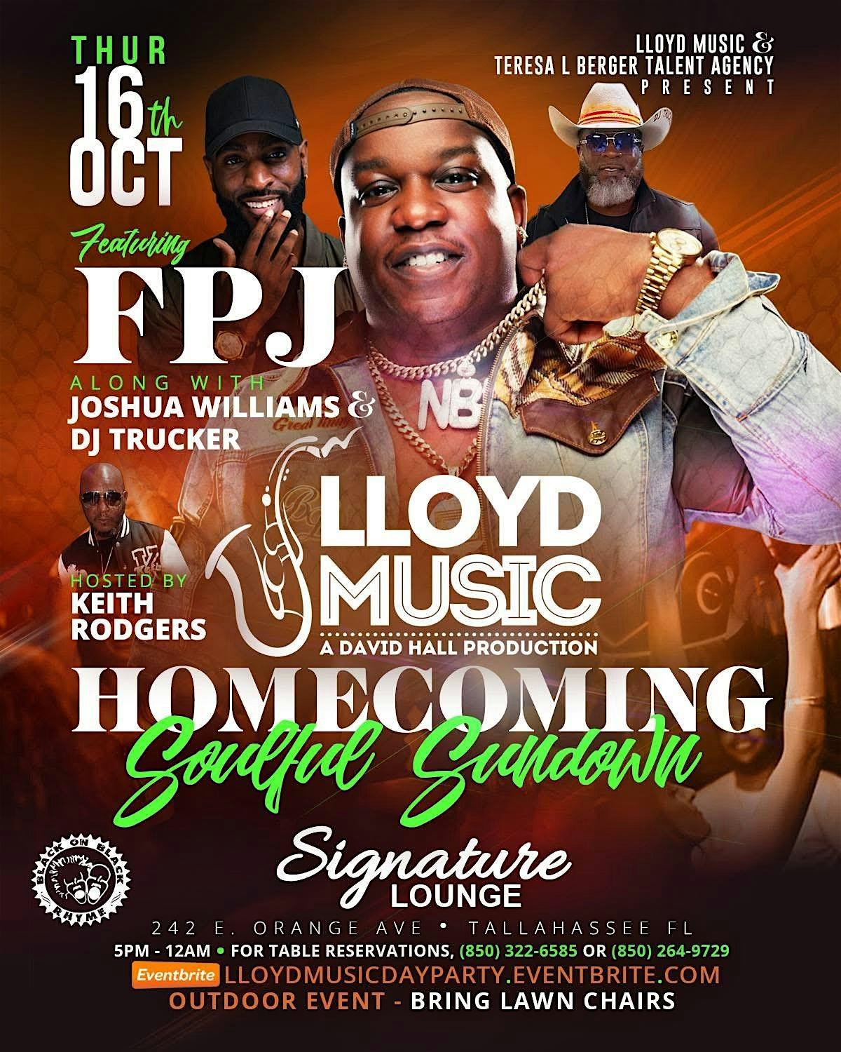 Lloyd Music Homecoming Soulful Sundown Party FPJ,DJ Trucker,Joshua Williams at Signature Lounge – Tallahassee, FL