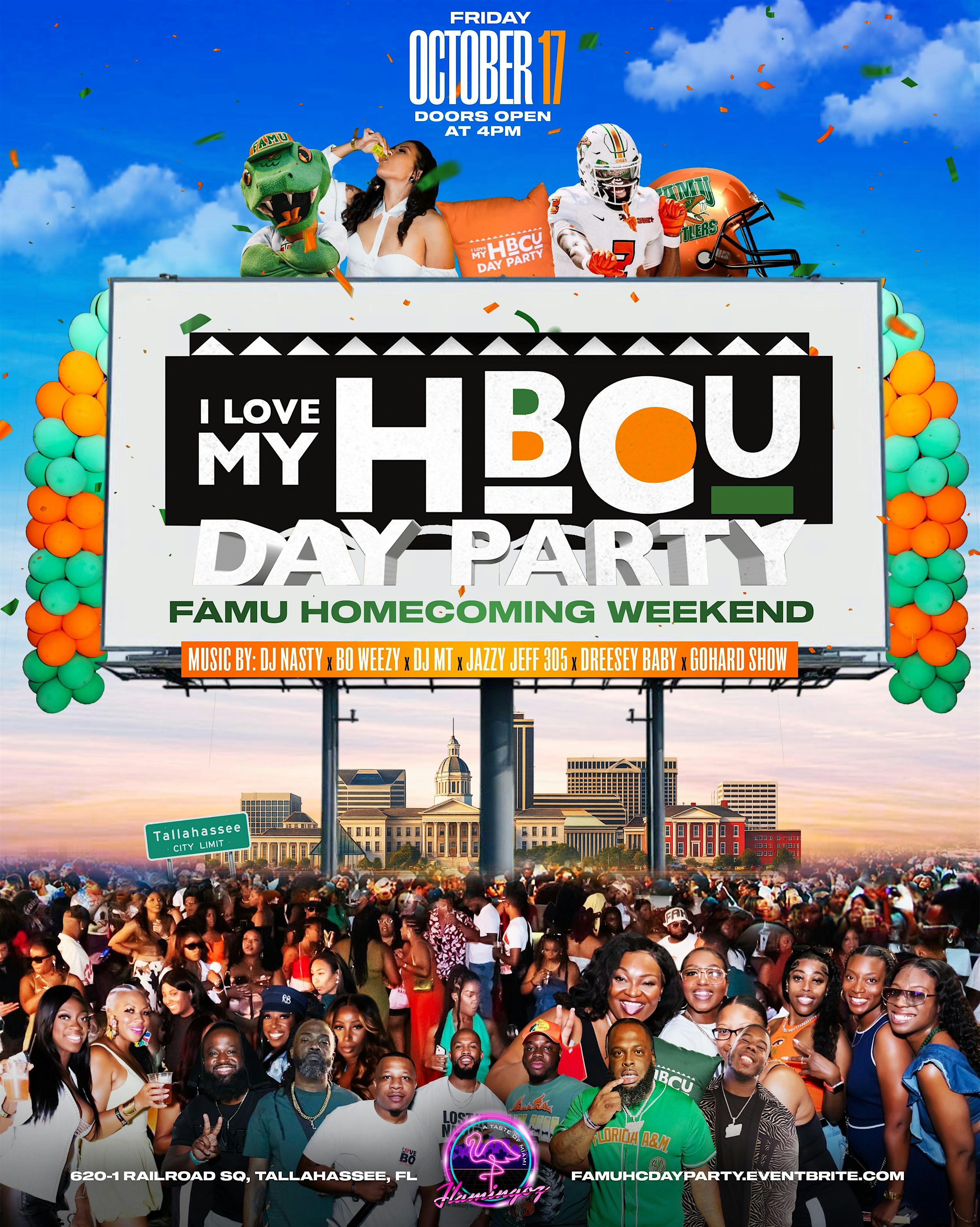 4TH ANNUAL “I LOVE MY HBCU” DAY PARTY – FAMU HOMECOMING EDITION at Flamingoz A Taste of Miami – Tallahassee, FL