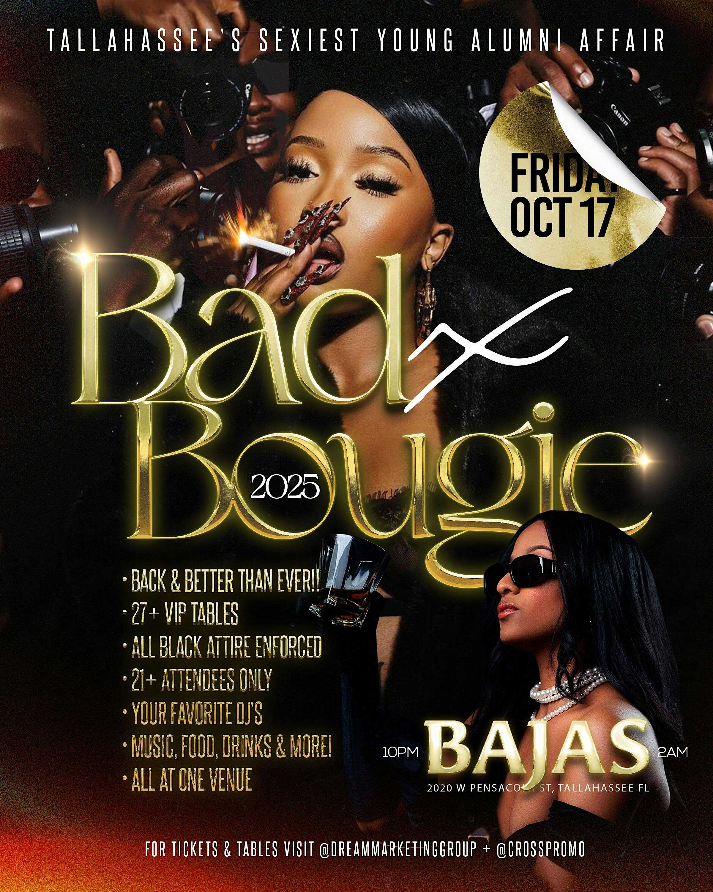 HOMECOMING BADXBOUGIE 2025!!! The All Black Affair at Bajas Night Club – Tallahassee, FL