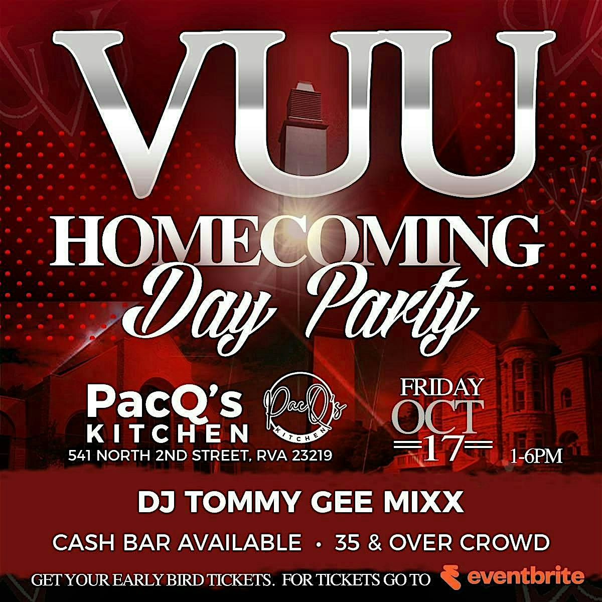 VUU Homecoming DAY PARTY at Pacqs Kitchen – Richmond, VA