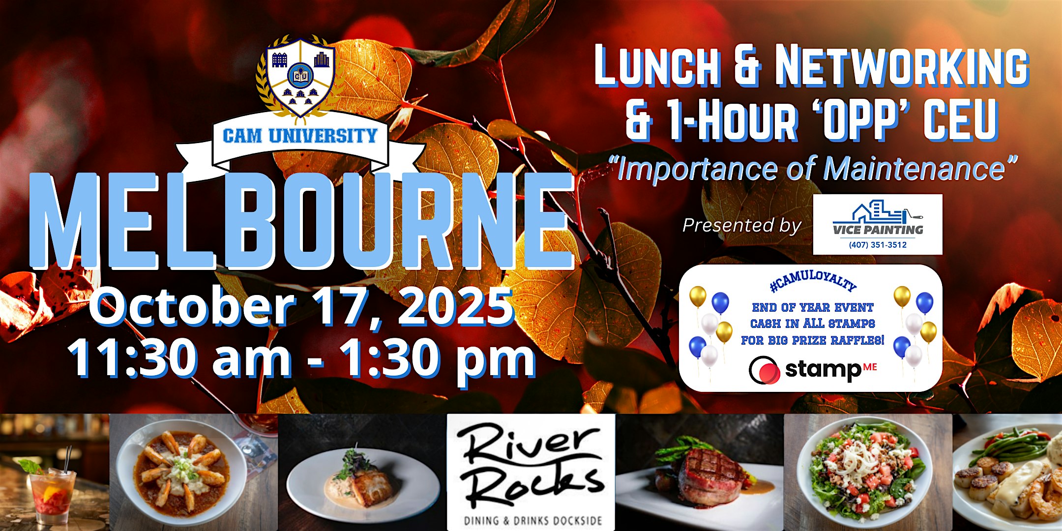 CAM U MELBOURNE Lunch, Networking, and 1-hour ‘OPP’ CEU at River Rocks at River Rocks – Rockledge, FL