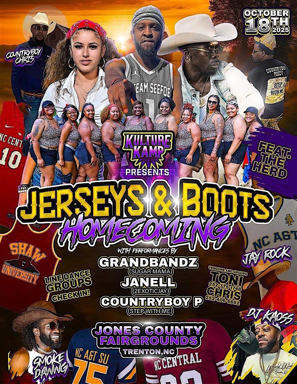 JERSEYS & BOOTS “HOMECOMING” Field Party at Jones County Fair Grounds – Trenton, NC