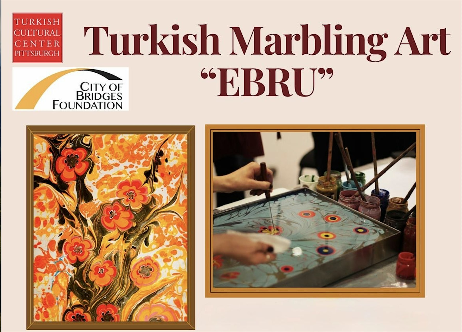 Turkish Water Marbling Art “Ebru” at Turkish Cultural Center Pittsburgh – Pittsburgh, PA