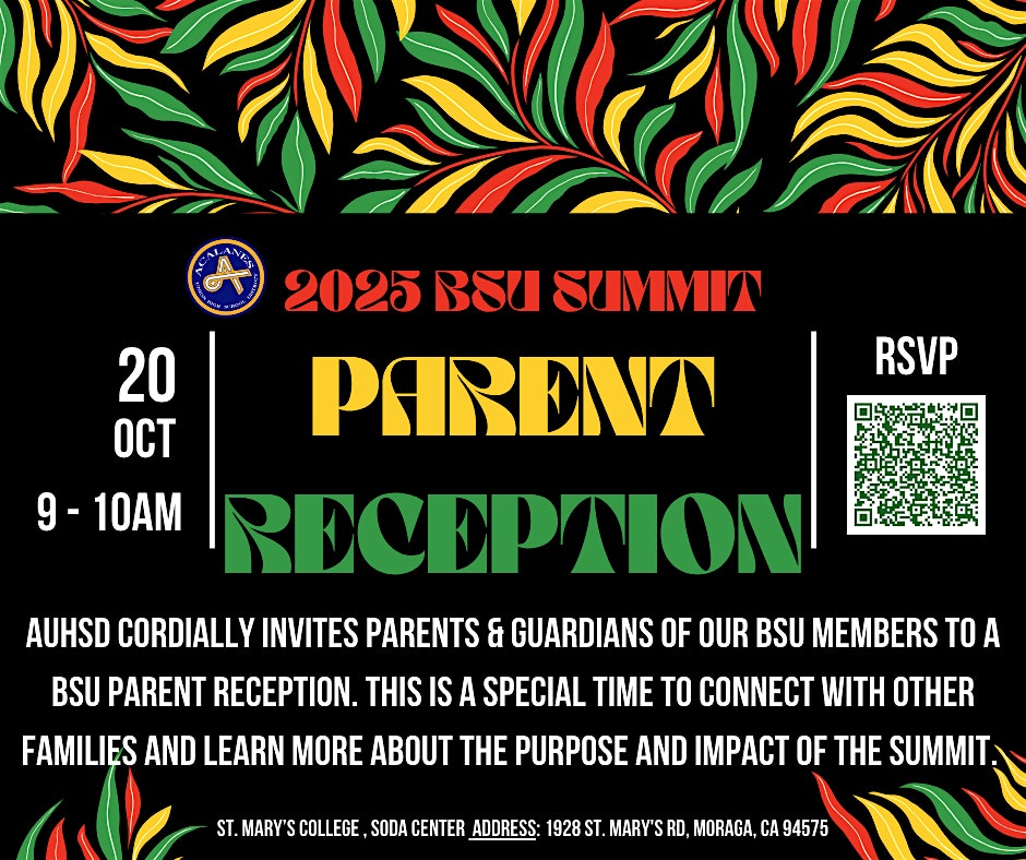 Parent Reception (2025 BSU Summit) at Saint Mary’s College of California – Moraga, CA
