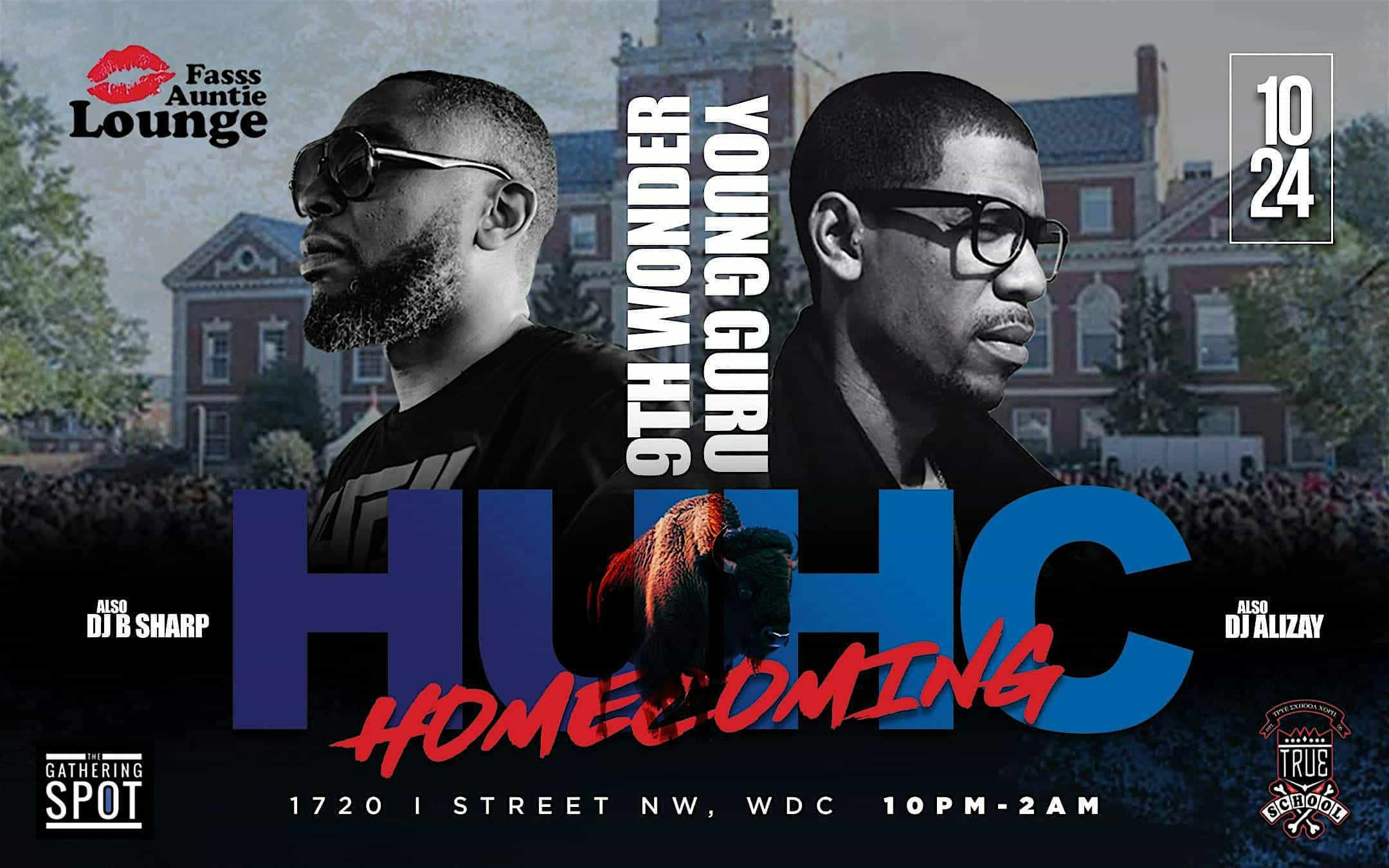 Fasss Auntie Lounge – Young Guru & 9th Wonder – HU Homecoming 2025 at The Gathering Spot DC – Washington, DC