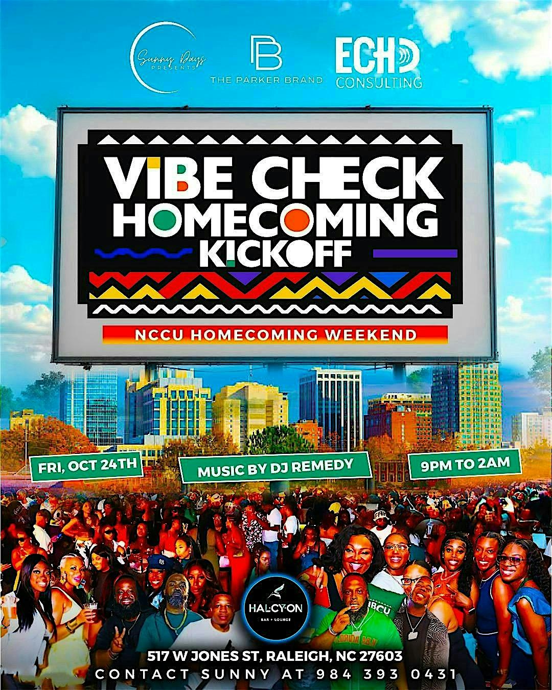 Vibe Check Homecoming Kickoff at HALCYON Bar + Lounge – Raleigh, NC
