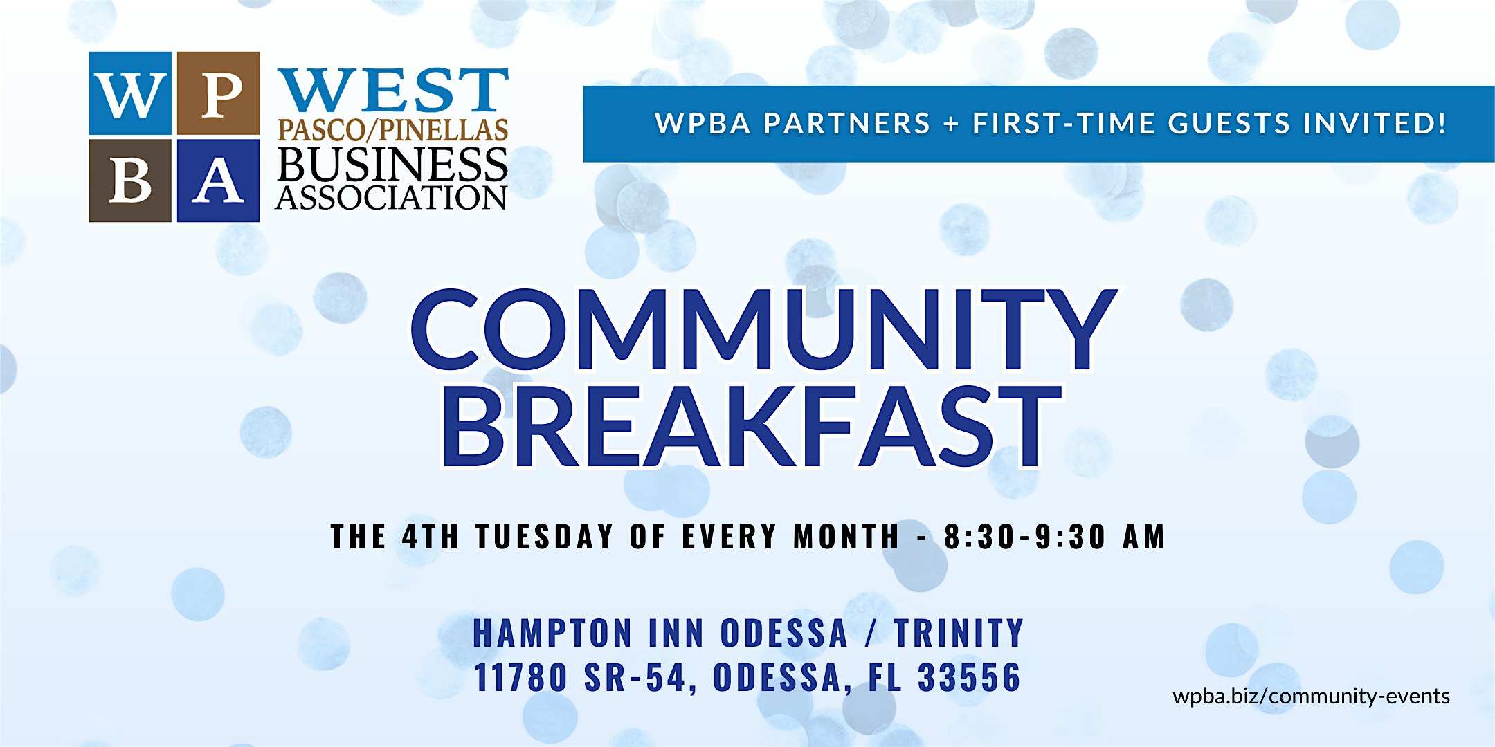 WPBAs Monthly Community Breakfast at Hampton Inn Odessa Trinity – Odessa, FL