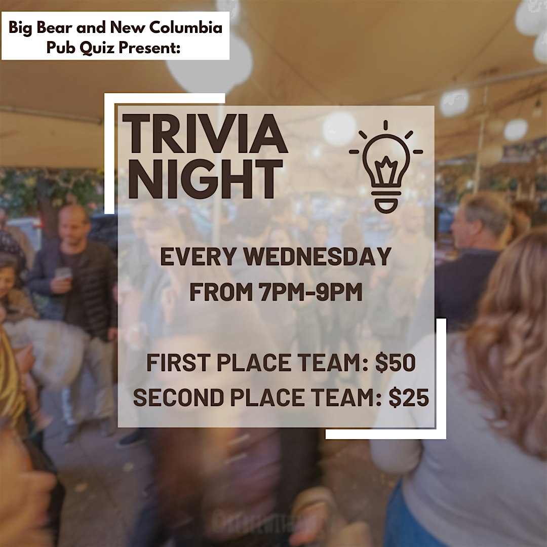 Trivia @ Big Bear Cafe at Big Bear Cafe – Washington, DC