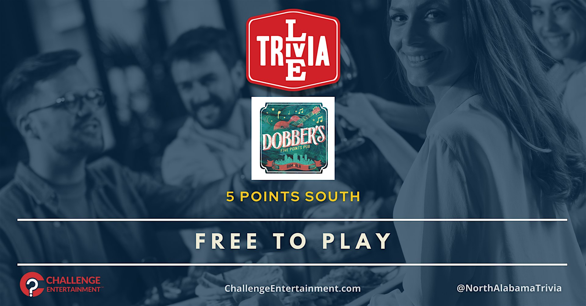 Live Trivia Nights at Dobber’s Five Points Pub – Birmingham at Dobbers Five Points Pub – Birmingham, AL