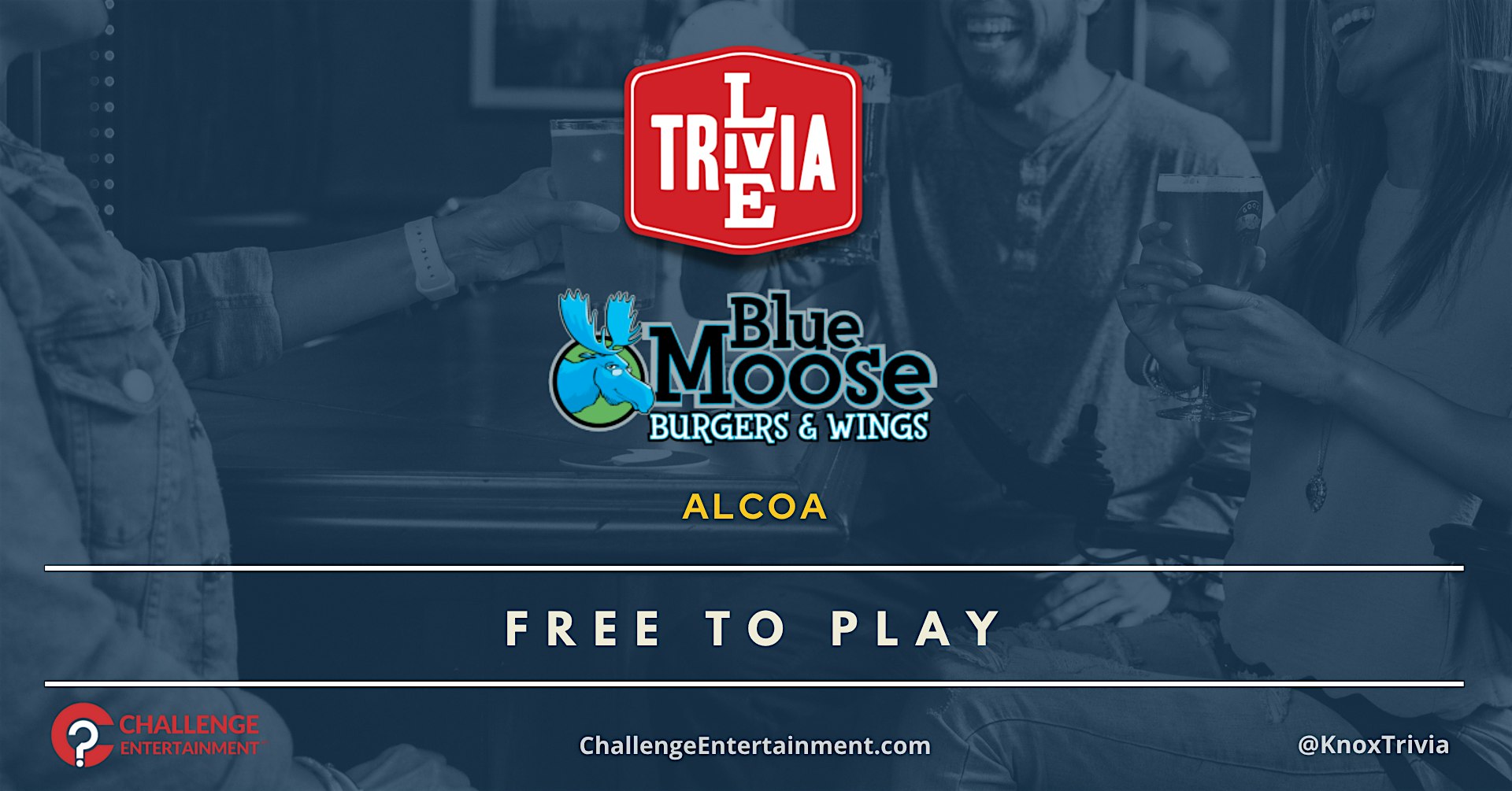 Weekly Live Trivia Nights at Blue Moose Burgers & Wings at Blue Moose Burgers & Wings – Alcoa, TN