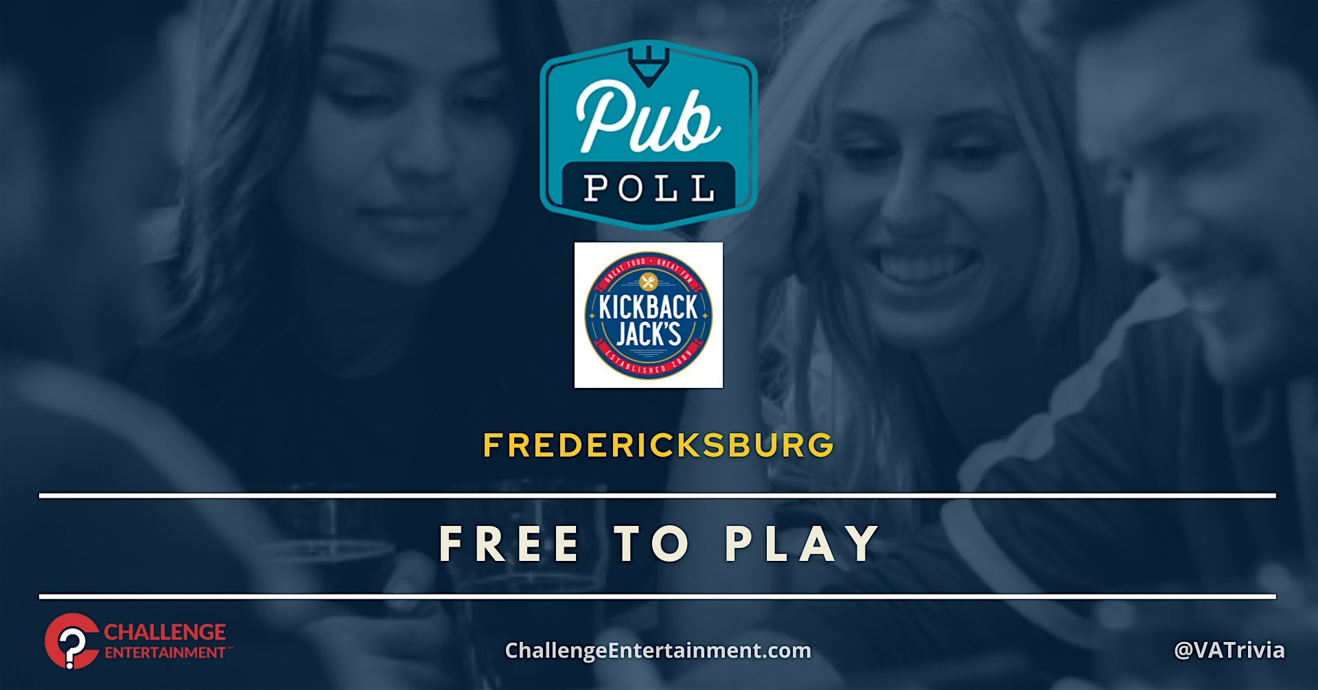 Weekly Pub Poll Game Nights at Kickback Jack’s – Fredericksburg at Kickback Jack’s Fredericksburg – Fredericksburg, VA