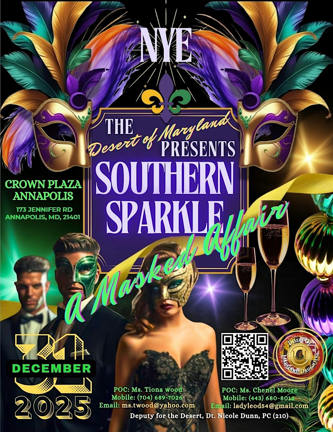 The Desert of Maryland Presents: A Southern Sparkle Masquerade at Crowne Plaza Annapolis by IHG – Annapolis, MD