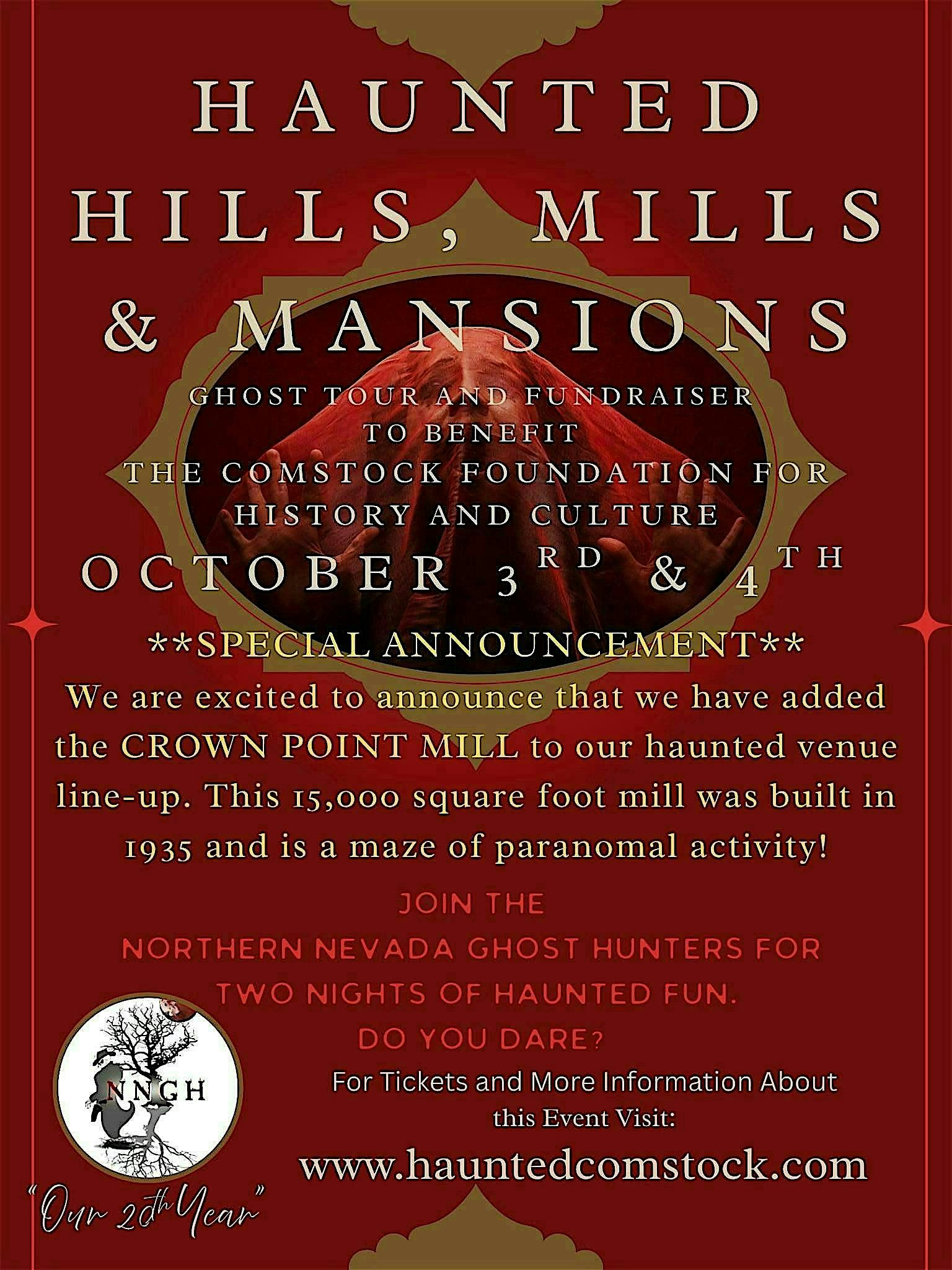 Haunted Hills, Mills, & Mansion 2025 at Historic Comstock Venues, Gold Hill, NV – Silver City, NV