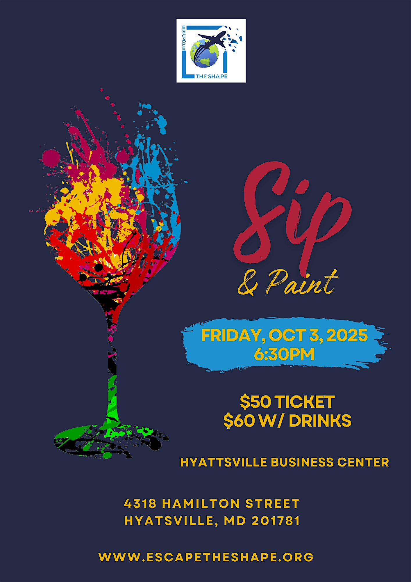 Sip & Paint ETS Fundraiser at Hyattsville Business Center – Hyattsville, MD