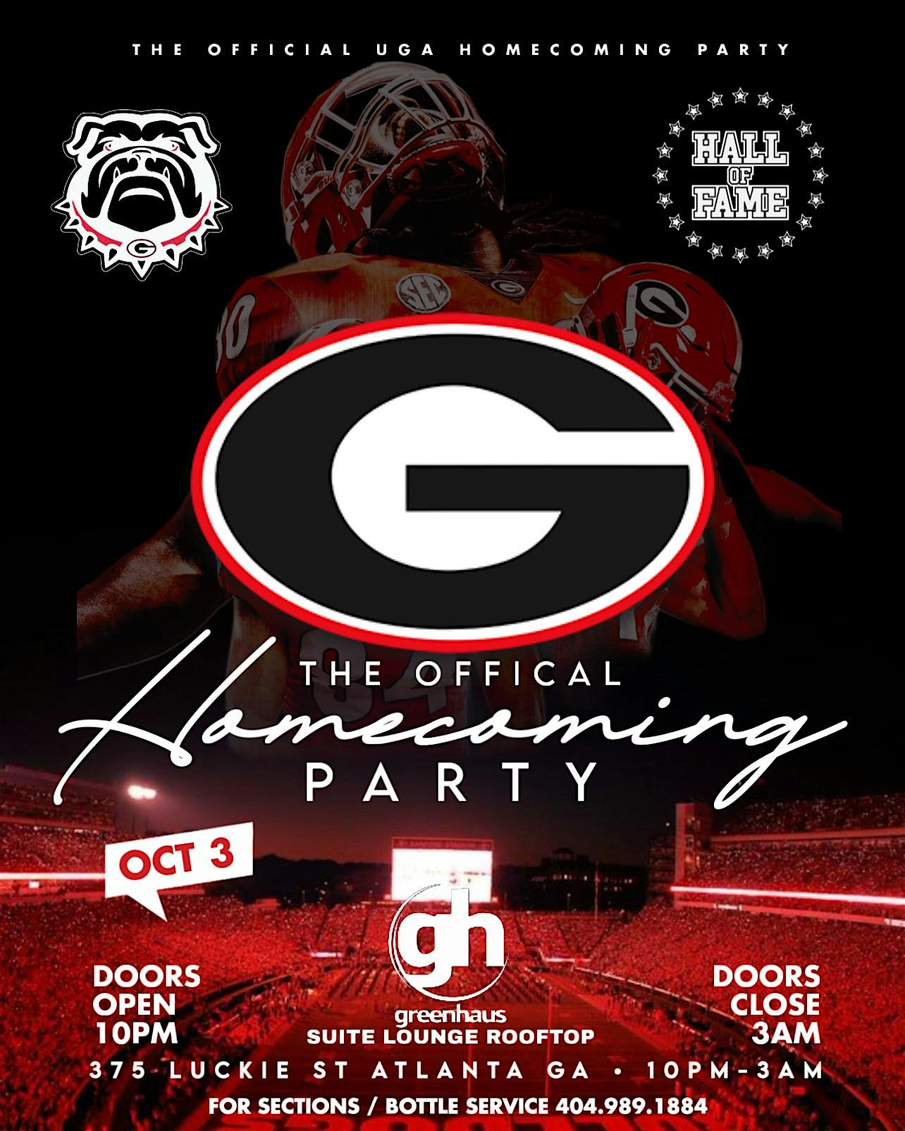 FAME FRIDAY: UGA HOMECOMING PARTY at Suite Food Lounge – Atlanta, GA