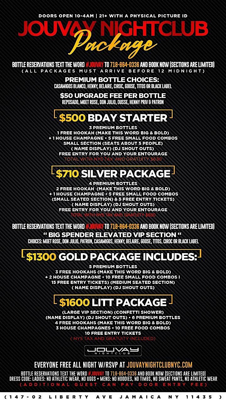 Jouvay Saturdays Package at Jouvay Night Club – Queens, NY