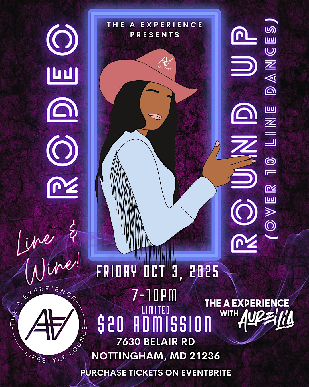 Line & Wine “Rodeo Roundup” at The A Experience Lifestyle Lounge – Baltimore, MD