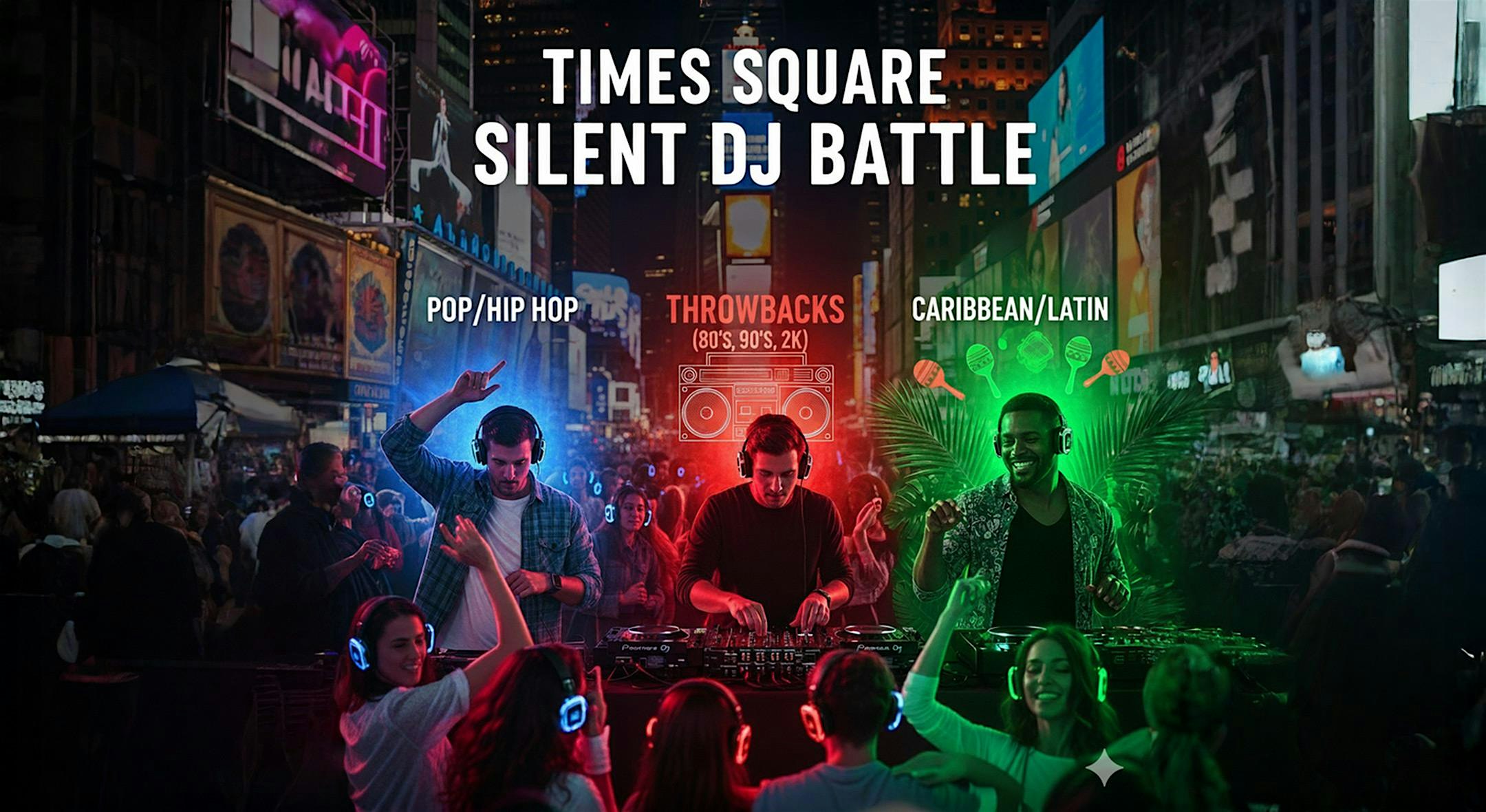 Times Square Silent DJ Battle I Pop/Hip Hop I 80s/90s/2k I Caribbean/Latin at Palma Verde – NYC, NY