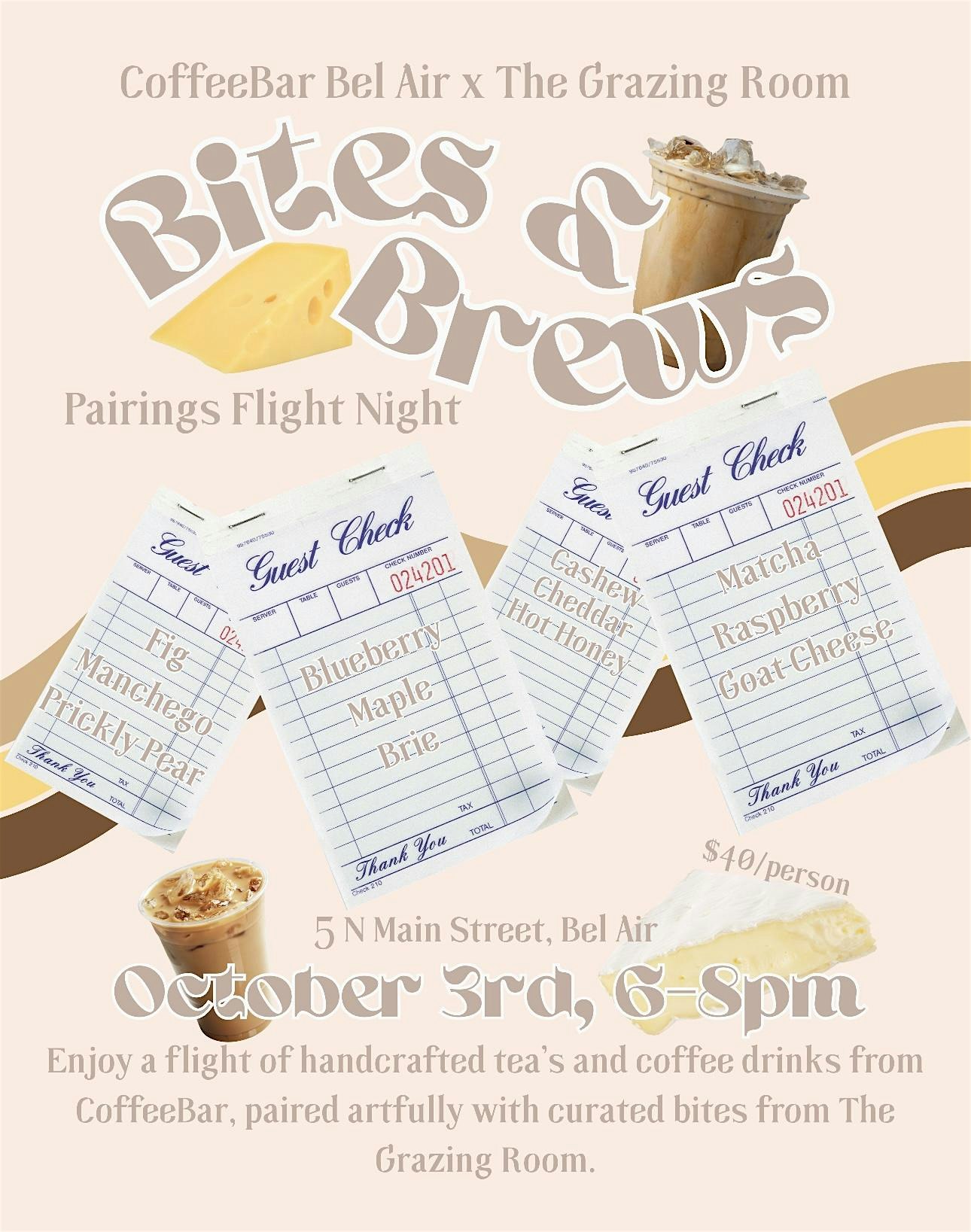 Bites & Brews: Pairings Flight Night at CoffeeBar Bel Air at CoffeeBar Bel Air – Bel Air, MD