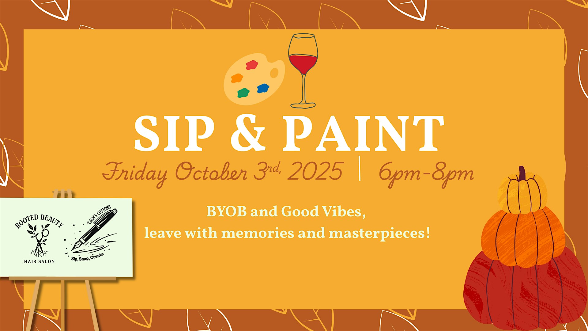 Paint & Sip Night at Rooted Beauty! at Rooted Beauty – Spencer, MA