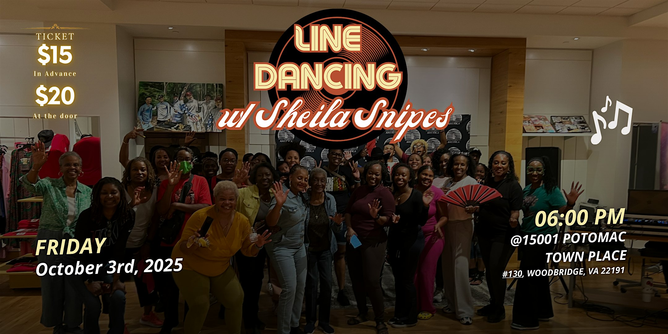Line Dance with Sheila Snipes. at Veterans Growing America – Woodbridge, VA