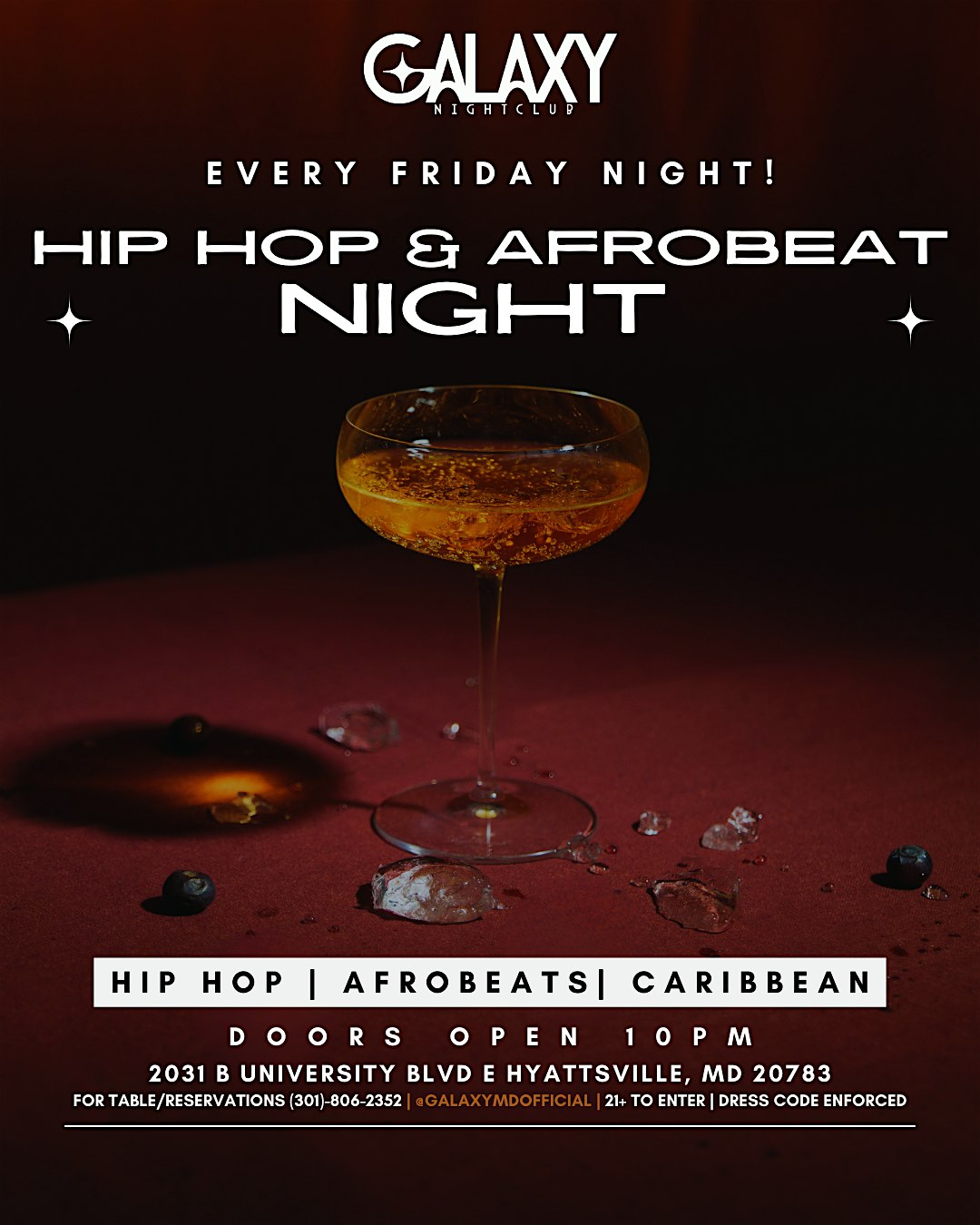 Hip Hop & Afro Nights @ Galaxy! at Galaxy Night Club – Hyattsville, MD
