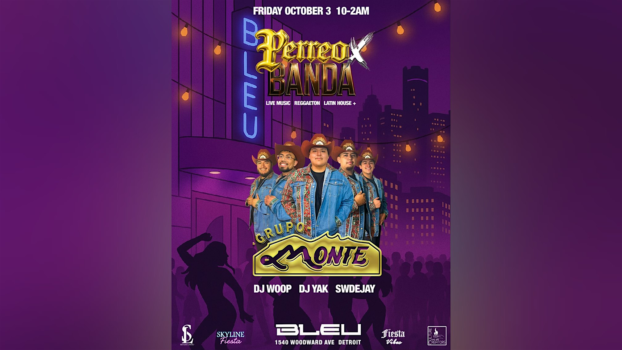 Skyline Fiesta presents: Perreo x Banda at Bleu Detroit – Detroit, MI