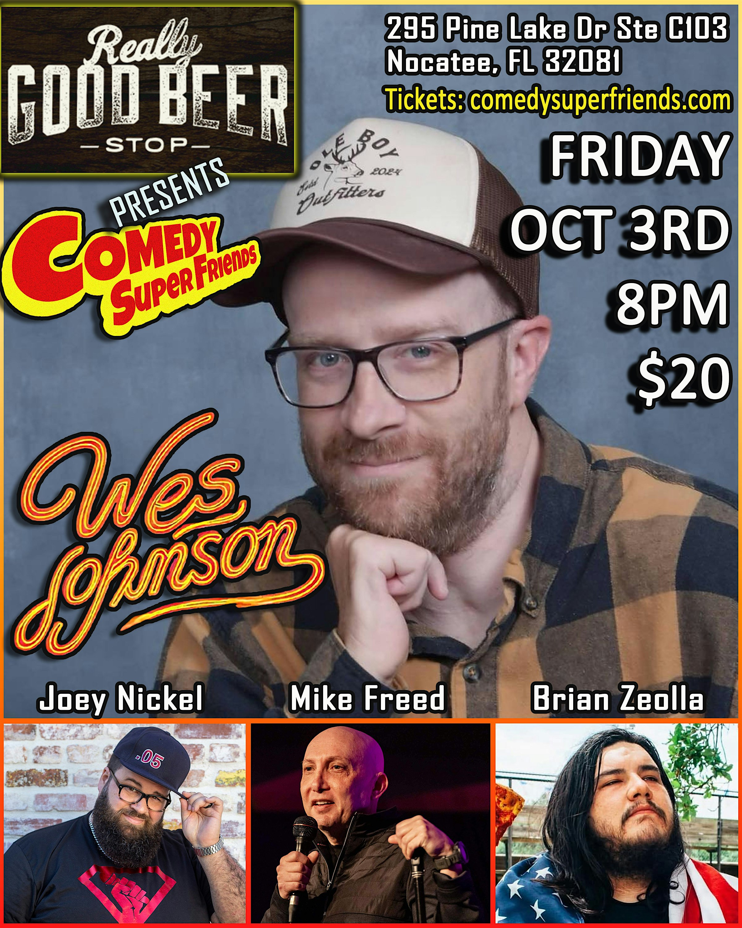 Comedy Night in Nocatee w/ Wes Johnson at Really Good Beer Stop – Nocatee, FL