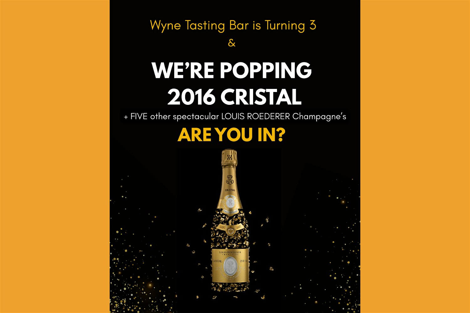 Wyne Turns 3,celebrates with $800 worth of Champagne to taste for $84! at Wyne Tasting Bar – Cleveland, OH