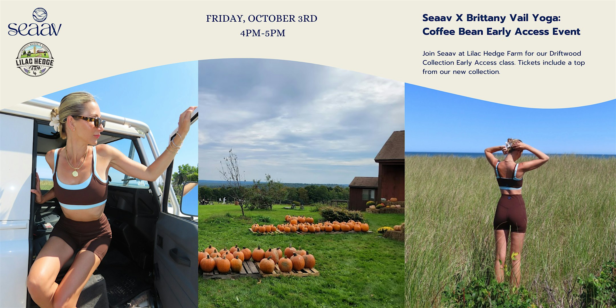Seaav X Brittany Vail Yoga: Coffee Bean Early Access Event at Lilac Hedge Farm – Rutland, MA